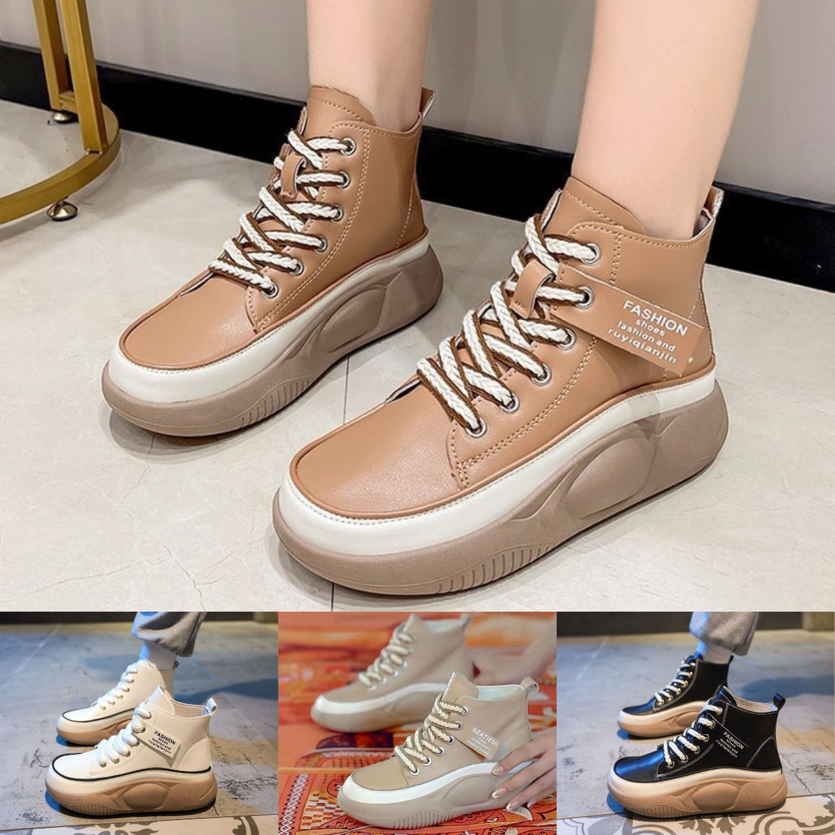 【35-40】🔥 Martinské boty z čisté hovězí kůže s tlustou podrážkou -- 3853467