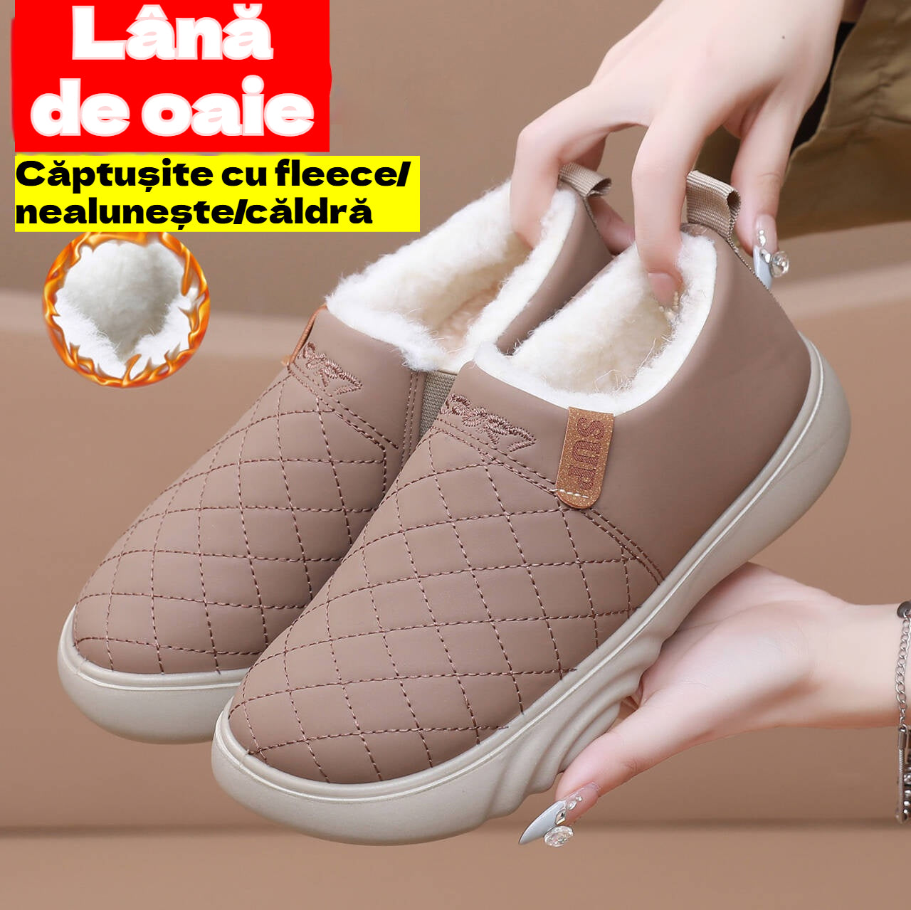🔥【35-41】2024 noi pantofi de iarnă pentru femei, anti-alunecare, plus pantofi din bumbac catifelat--3861331