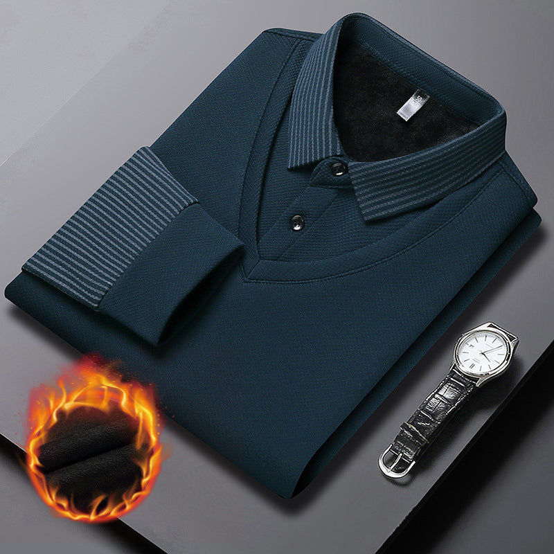 【30%OFF】【M-4XL】Cămașă POLO fals din două piese cu dungi patchwork——3895425