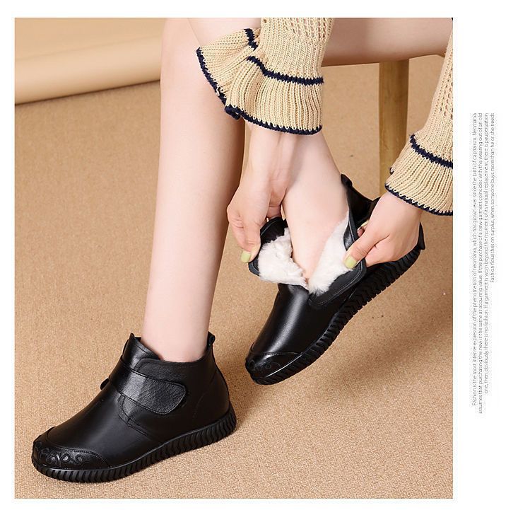 【🔥Oferta pe timp limitat】👞【35-41】Pantofi caldi de pluș, din piele cu talpă moale--3859779