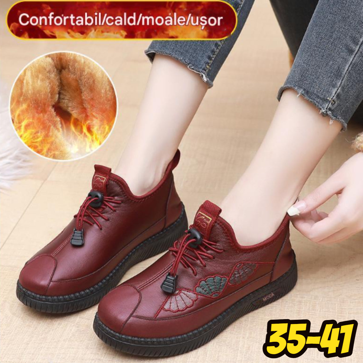 ❤️🔥【35-41】Bavlněné boty s měkkou vlněnou podrážkou, teplé a protiskluzové--3853695