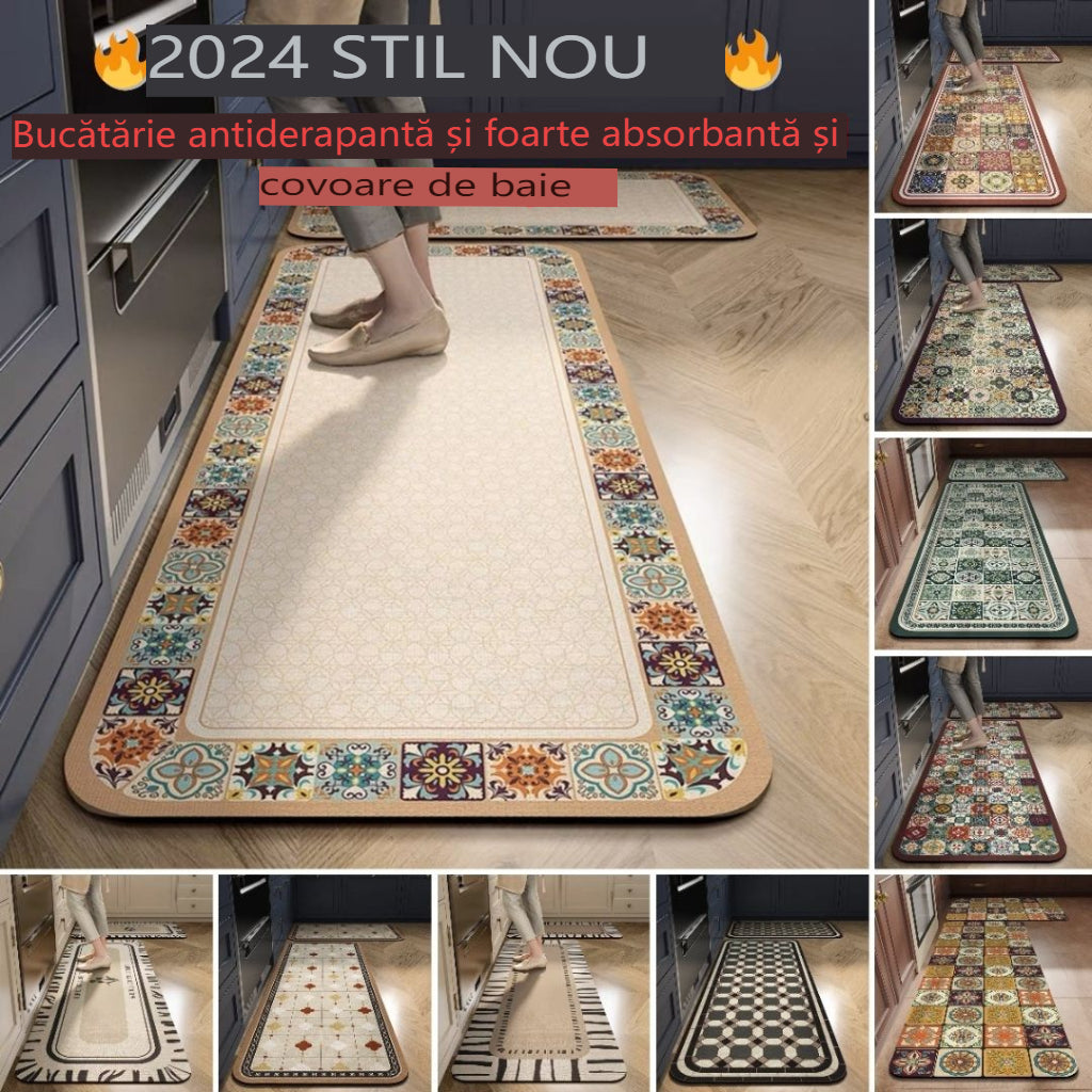 💥💥【se vinde ca pâinea caldă】【40*60+40*120cm】1 set Covoare antiderapante și foarte absorbante pentru bucătărie și baie