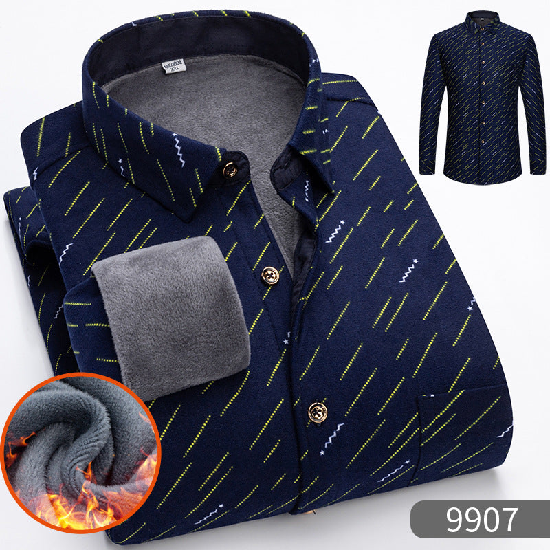 🔥【Reducere de 50% cu termen limitat】👔【L-5XL】Cămașă călduroasă de afaceri cu mânecă lungă toamna și iarna——3895420