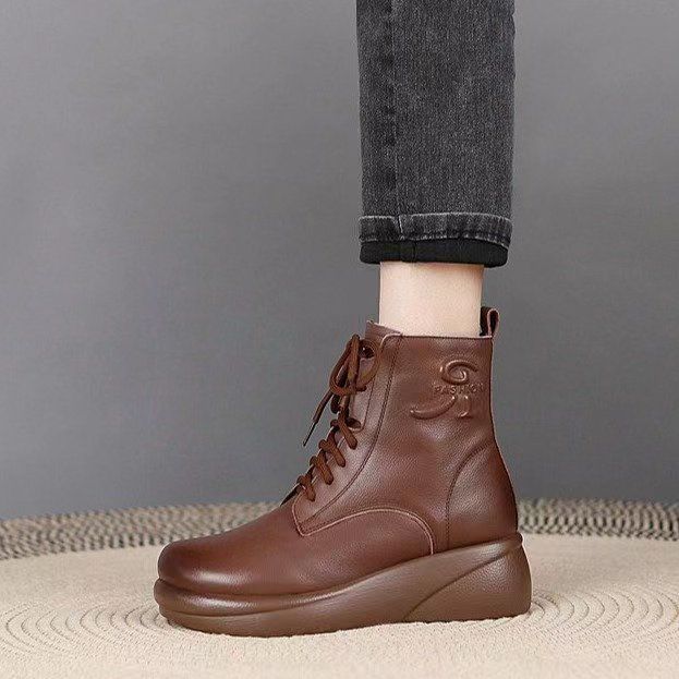 ⏰️【30% - Sleva】【35-40】 👢⛄Nepromokavá a odolná čistá kůže a pohodlné sametové boty s měkkou podrážkou