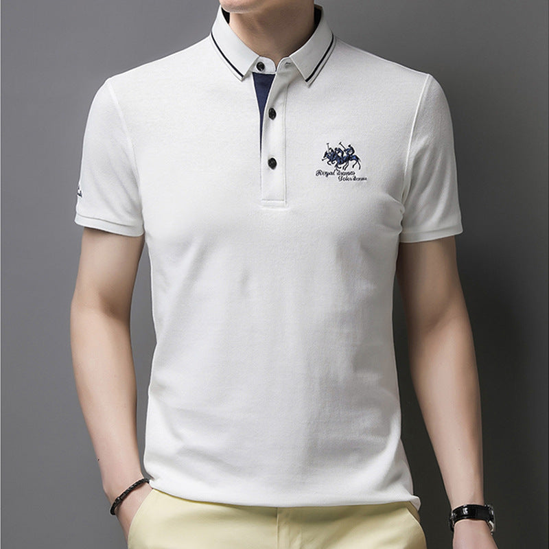 🔥🔥👔【50-105kg】2025 Cămașă polo cu rever brodat pentru bărbați