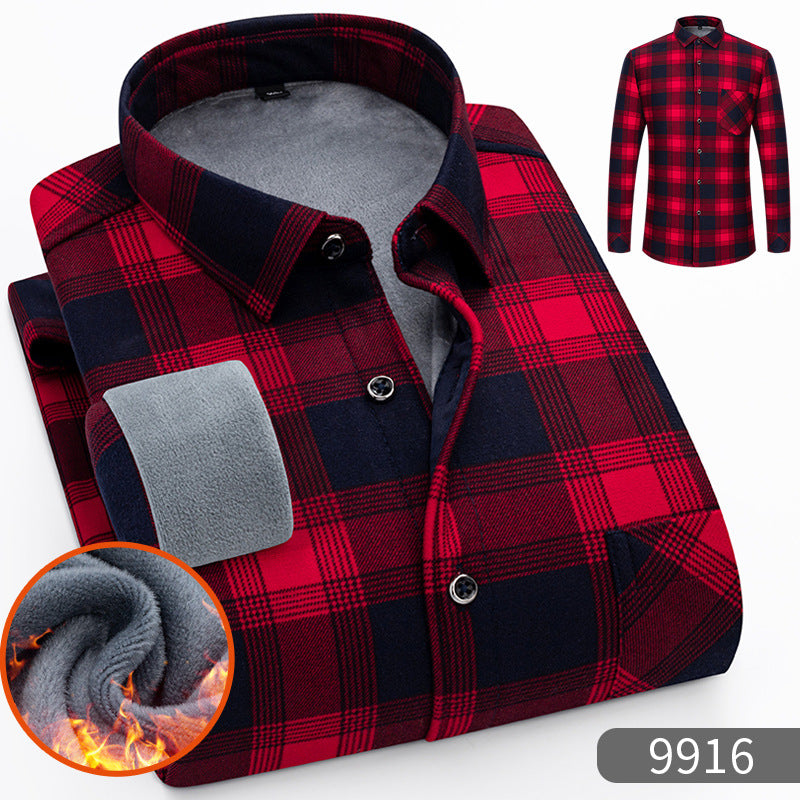 🔥【Reducere de 50% cu termen limitat】👔【L-5XL】Cămașă călduroasă de afaceri cu mânecă lungă toamna și iarna——3895420