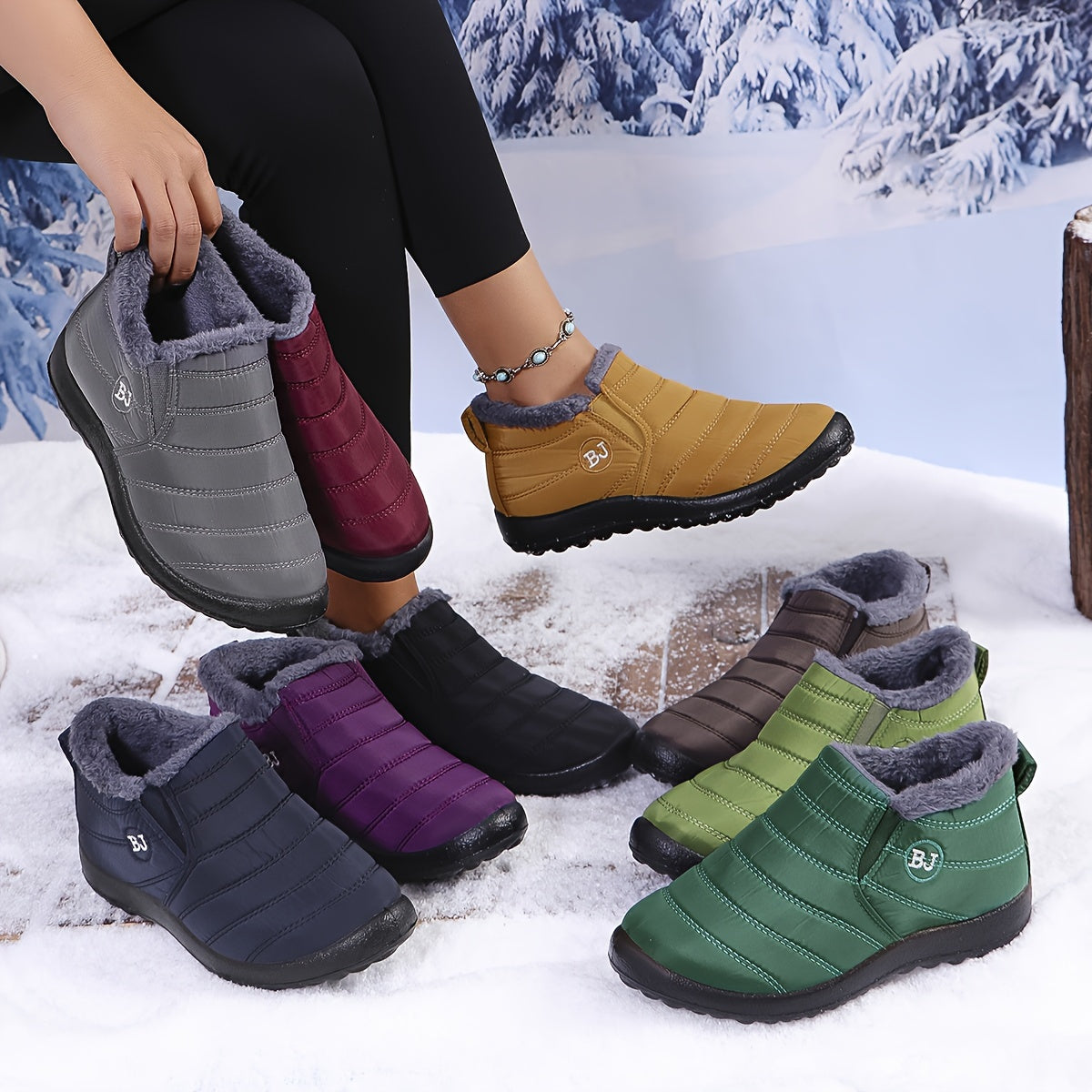 😀🎉🔥velvet și îngroșare🔥【36-43】 Pantofi de iarna din bumbac cald, impermeabil, din bumbac, acelasi stil pentru barbati si femei--3858991