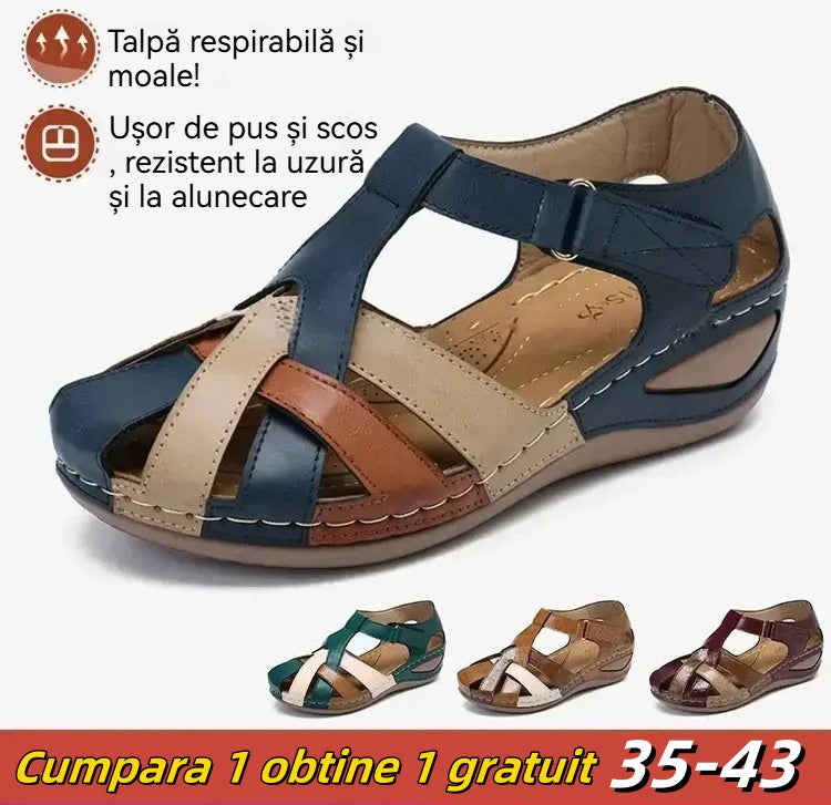 🔥🩰【35-43】Sandale cu platformă din piele moale gol pentru damă