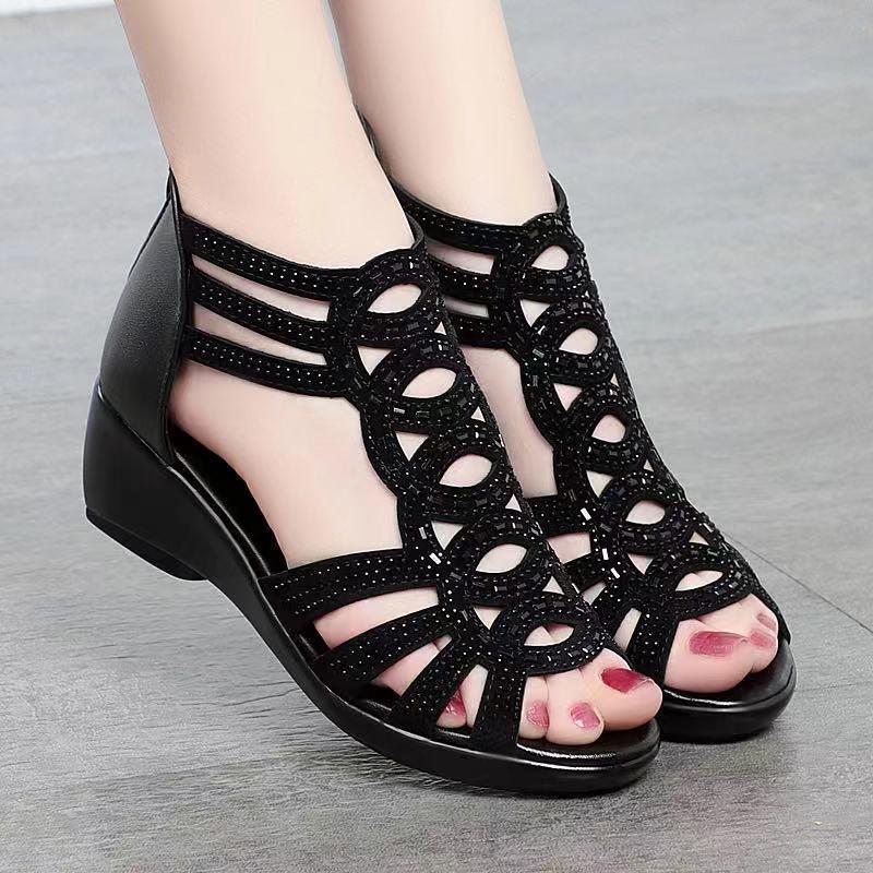 🔥👡【35-40】2025 Sandale noi pentru femei de culoare uni la modă uni