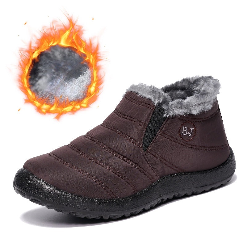 😀🎉🔥velvet și îngroșare🔥【36-43】 Pantofi de iarna din bumbac cald, impermeabil, din bumbac, acelasi stil pentru barbati si femei--3858991
