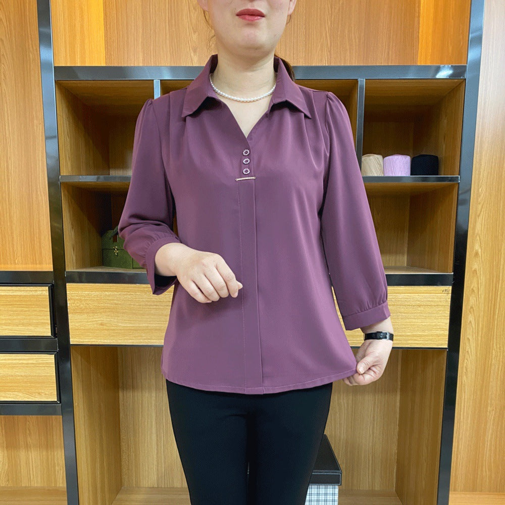 💓2025 noua camasa din sifon cu maneca lunga de toamna——3895146