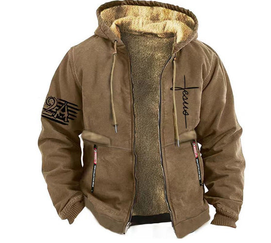【SLEVA 35 %】【S-3XL】Pánská módní podzimní a zimní ležérní bunda z tlustého sametu ——3895414