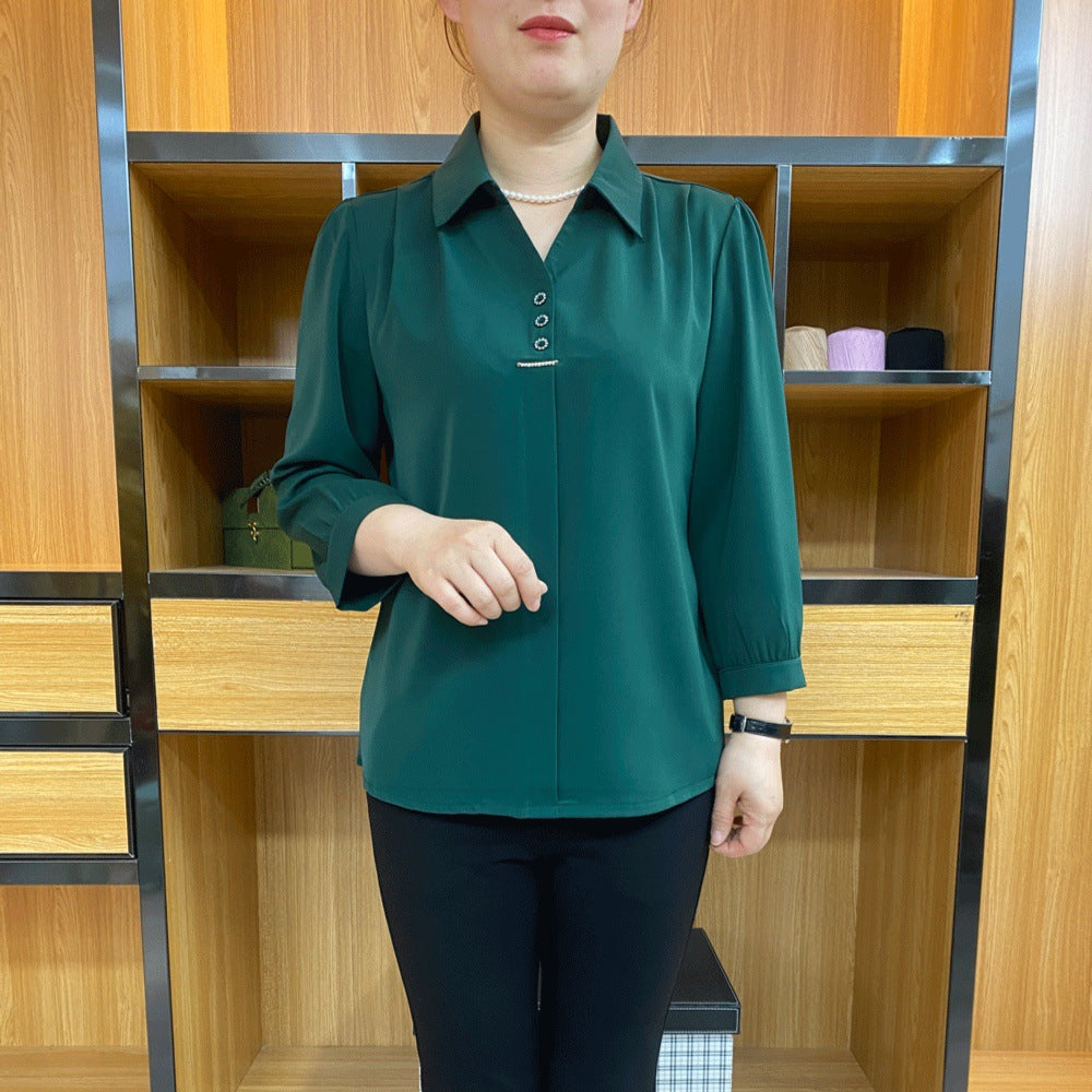 💓2025 noua camasa din sifon cu maneca lunga de toamna——3895146