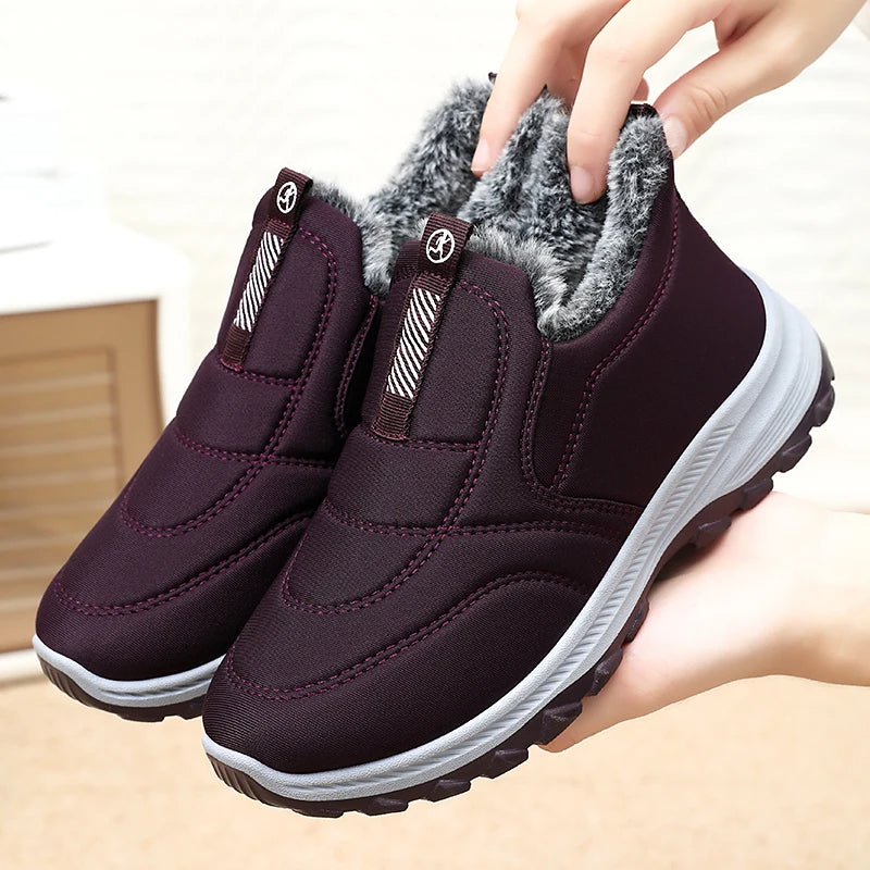 😀🎉🔥velvet și îngroșare🔥【35-41】 pantofi de iarnă impermeabili din bumbac cald pentru femei 3849728