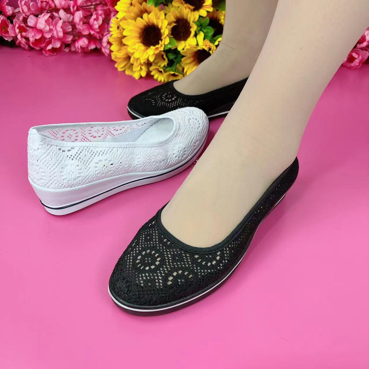🌺🌺【35-41】🩰 2025 Primăvara și vara stil nou plasă respirabil toc pană pantofi comozi casual