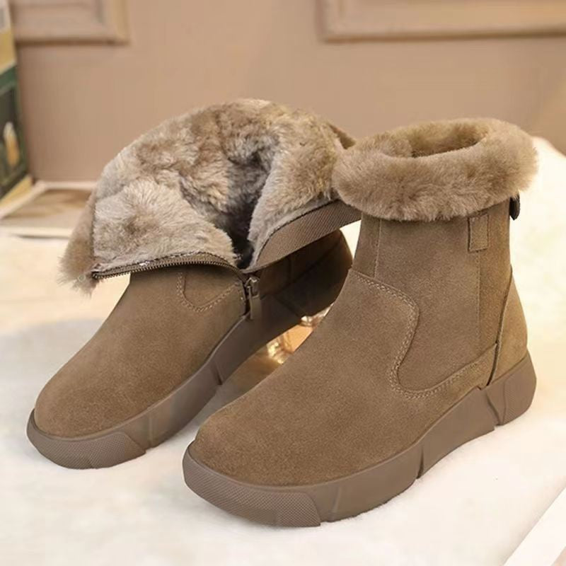 📢【Stil nou de iarnă】🥾【35-41】cizme de zăpadă calde și la modă cu catifea adăugată, impermeabile și anti-alunecare--3864127