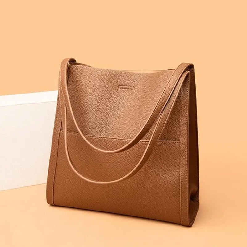 💼【SLEVA 30 %】Jednoduchá kabelka přes rameno, vyrobená z přírodní kůže, jednobarevná