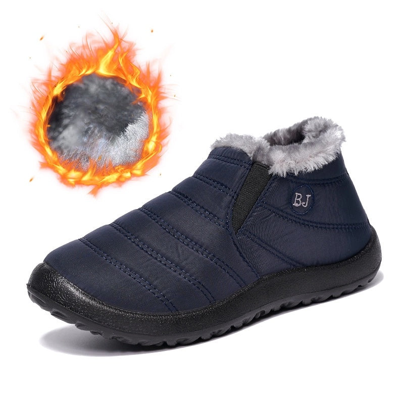 😀🎉🔥velvet și îngroșare🔥【36-43】 Pantofi de iarna din bumbac cald, impermeabil, din bumbac, acelasi stil pentru barbati si femei--3858991
