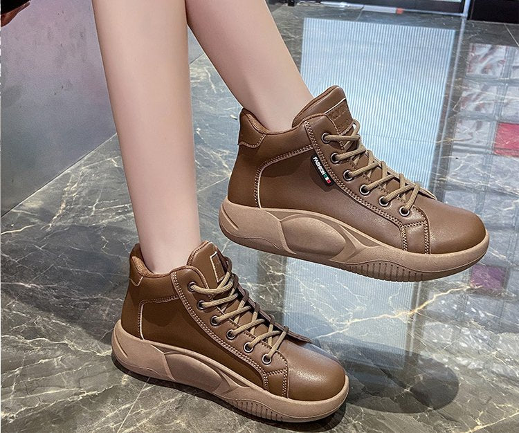 【🔥50% OFF】【35-40】Pantofi retro rocking cu talpă groasă din piele de vacă în stil nou, pantofi casual versatili la modă--3864282