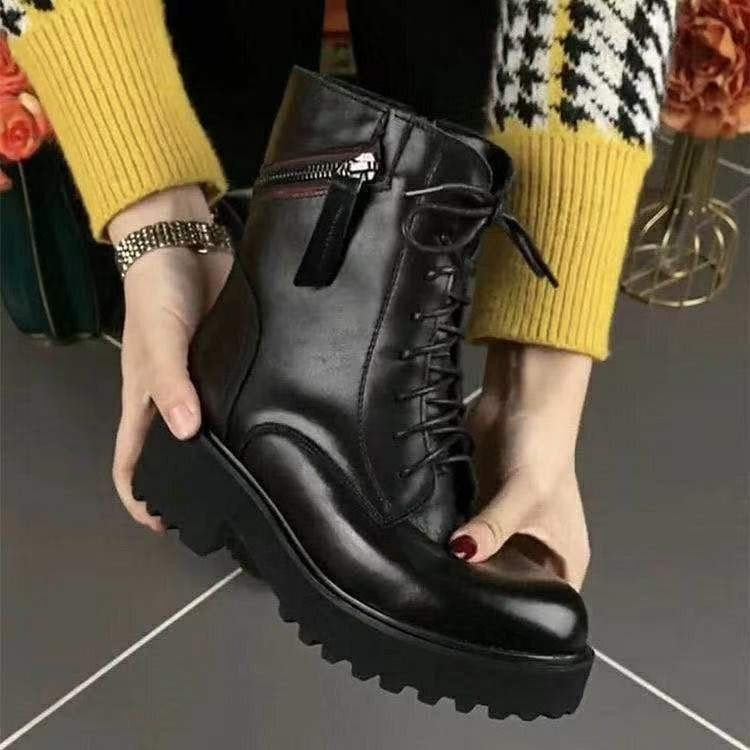 【50%OFF】😍【35-40】 Cizme Martin din fleece calde și anti-alunecare, cu talpă groasă 3851003