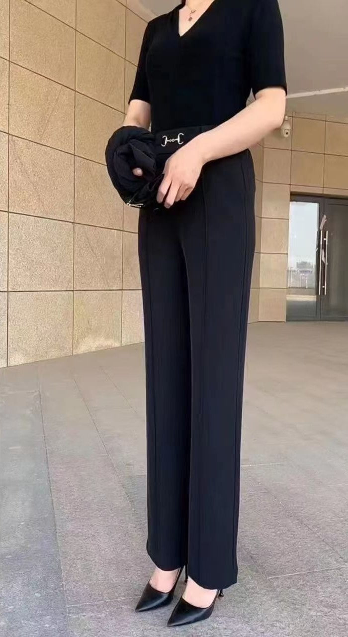 【M-4XL】🔥Kupte 1 a dostanete 1 zdarma🔥Nové vysoce kvalitní rovné kalhoty, ležérní letní svrchní kalhoty, jednoduché úzké kalhoty s vysokým pasem