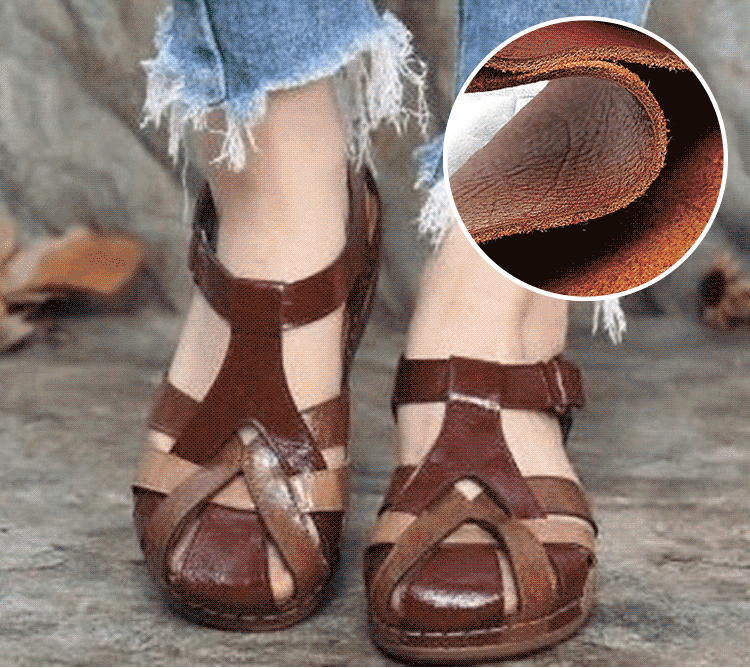 🔥🩰【35-43】Sandale cu platformă din piele moale gol pentru damă