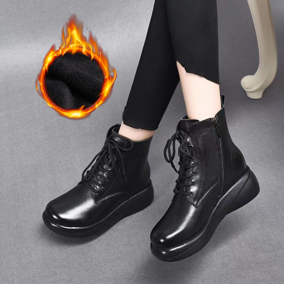 ⏰️【30% - Sleva】【35-40】 👢⛄Nepromokavá a odolná čistá kůže a pohodlné sametové boty s měkkou podrážkou