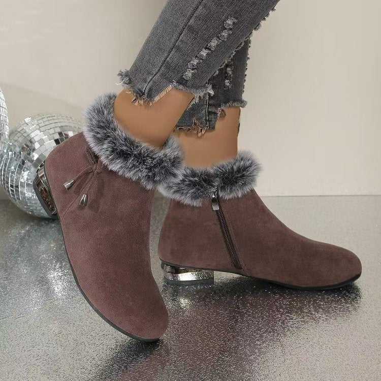 🔥🔥【Oferta pe timp limitat】【35-41】2024 noi cizme din piele moale cu toc mediu, la modă toamnă și iarnă