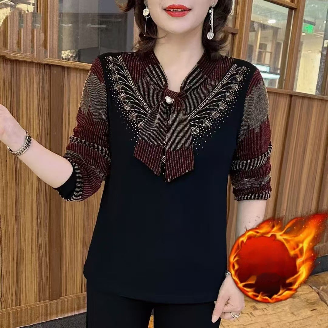 🎀🧶【XL-6XL】🍁2025 pentru toamna și iarna modă pulover cald cu gât cu arc——3895125