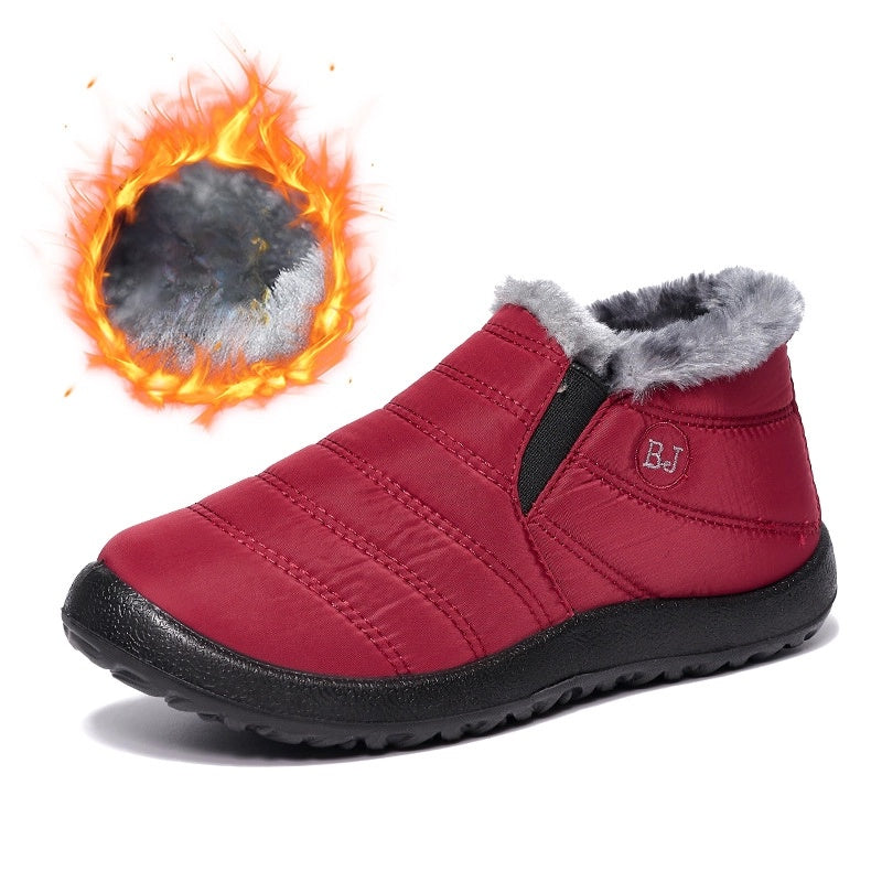 😀🎉🔥velvet și îngroșare🔥【36-43】 Pantofi de iarna din bumbac cald, impermeabil, din bumbac, acelasi stil pentru barbati si femei--3858991