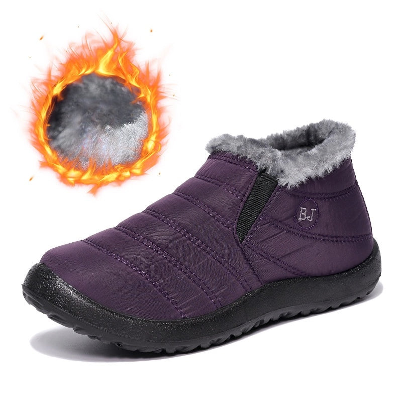 😀🎉🔥velvet și îngroșare🔥【36-43】 Pantofi de iarna din bumbac cald, impermeabil, din bumbac, acelasi stil pentru barbati si femei--3858991