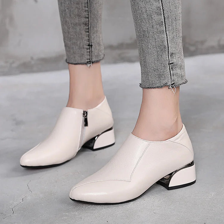 ⏰️【Časově omezený výprodej】👠【35-40】Módní měkké kožené dámské nízké podpatky s měkkou podrážkou