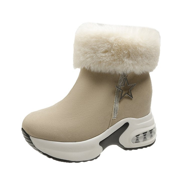 【35-43】 Cizme de zăpadă calde înălțate și catifelate💥 Înălțimea tocului: 3-5CM💥--3854775