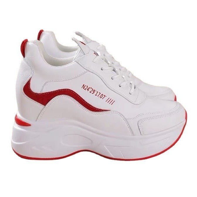 🔥【Vânzare fierbinte】Talpa groasa din piele noua, inalta pantofi sport casual