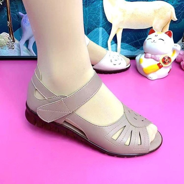 【35-41】Nový styl na léto, pohodlné dámské sandály z pravé kůže s měkkou podrážkou.