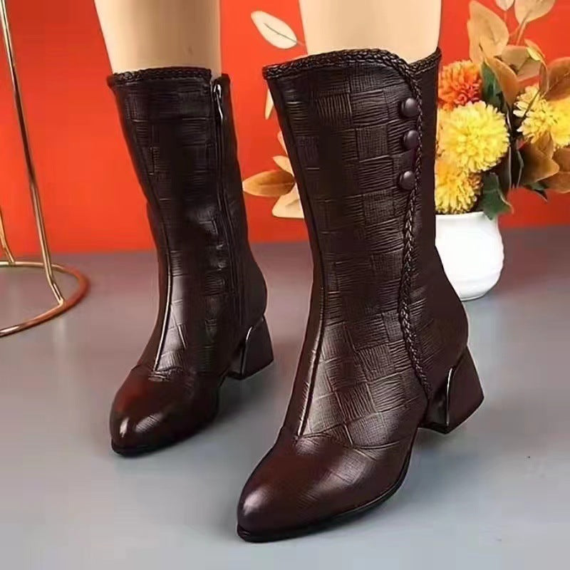 📢【Reducere pe timp limitat】🍂【35-40】2024 noi cizme din piele cașmir de toamnă și iarnă--3856670