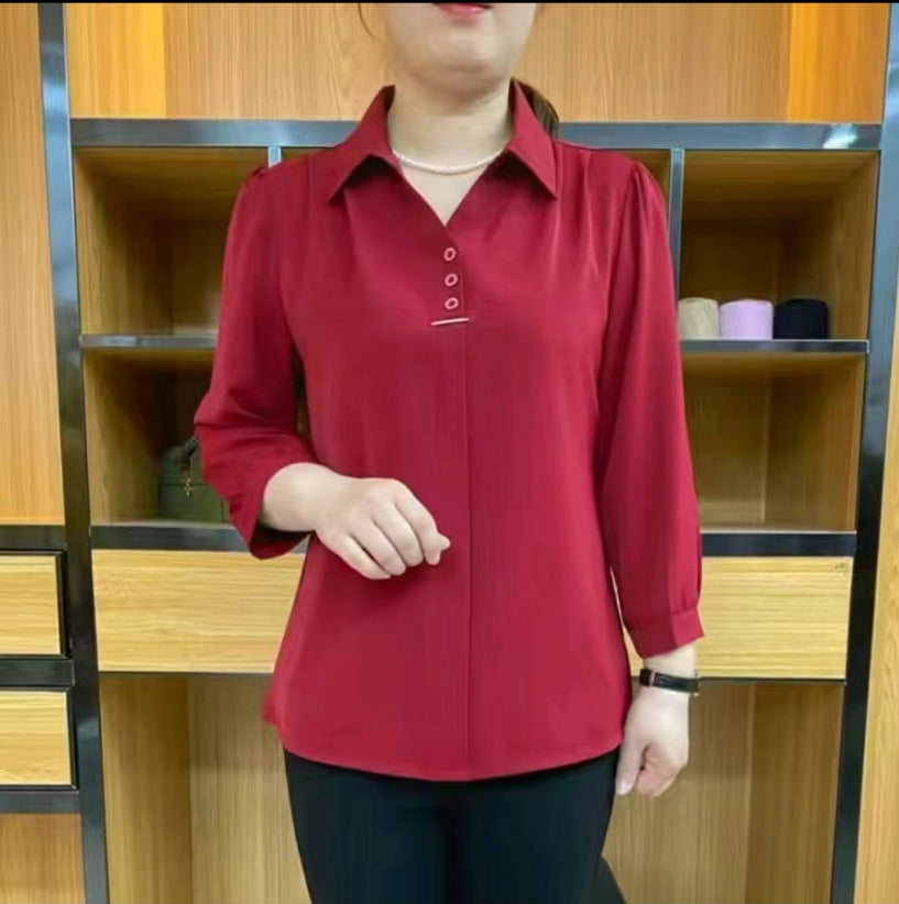 💓2025 noua camasa din sifon cu maneca lunga de toamna——3895146