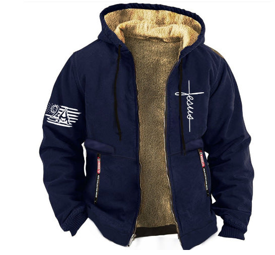 【SLEVA 35 %】【S-3XL】Pánská módní podzimní a zimní ležérní bunda z tlustého sametu ——3895414
