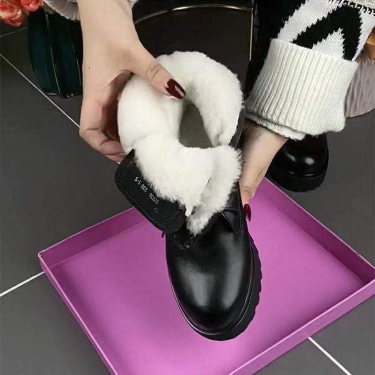 【50%OFF】😍【35-40】 Cizme Martin din fleece calde și anti-alunecare, cu talpă groasă 3851003