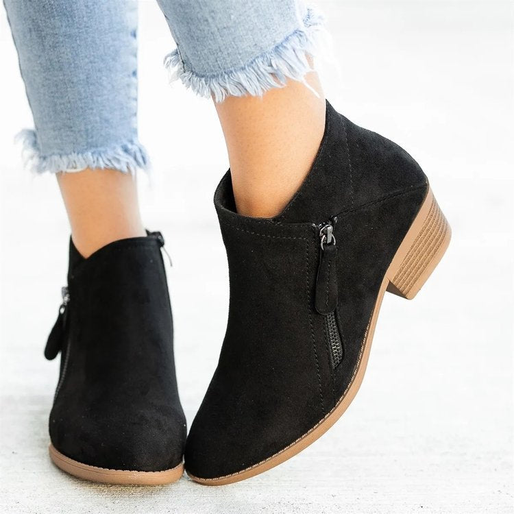 【🌟Nezbytné na podzim a zimu】👢💃 【35-43】Krátké silné semišové kozačky