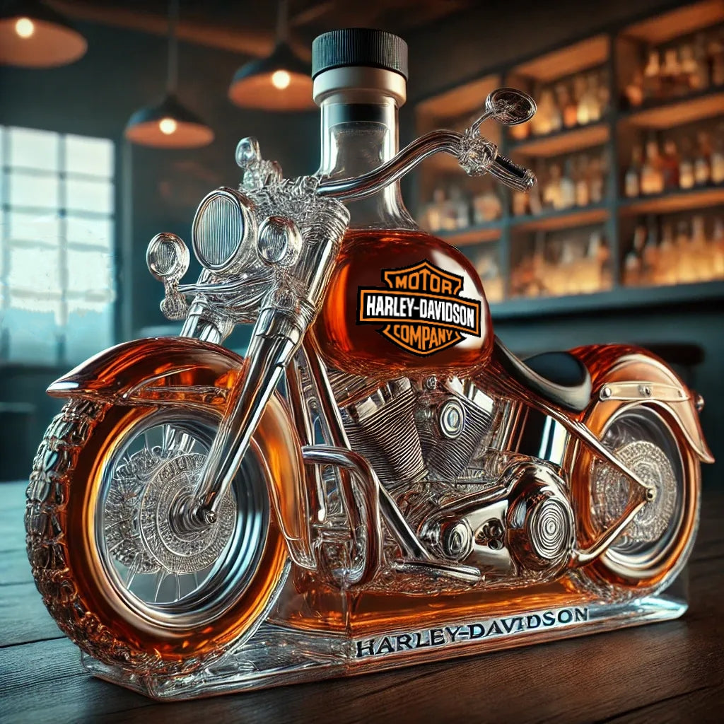🚗Kreatywna szklana butelka Ciekawa butelka whisky Szklana butelka w stylu motocyklowym