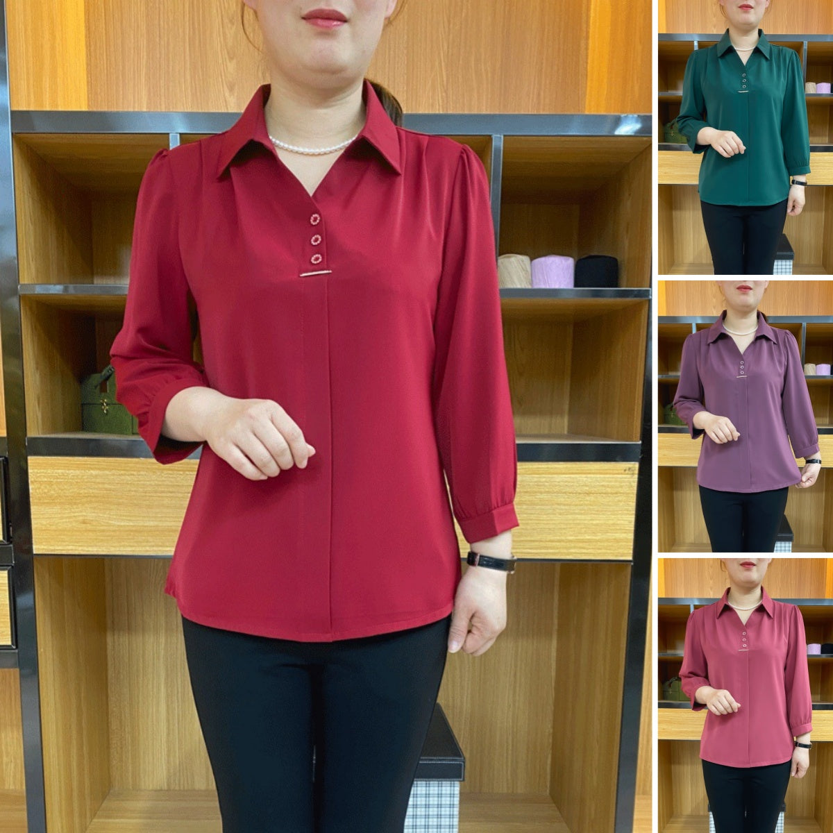 💓2025 noua camasa din sifon cu maneca lunga de toamna——3895146