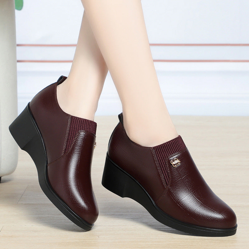 💕👠【35-41】2024 pantofi noi din piele cu toc pană din piele moale talpă moale--3858829
