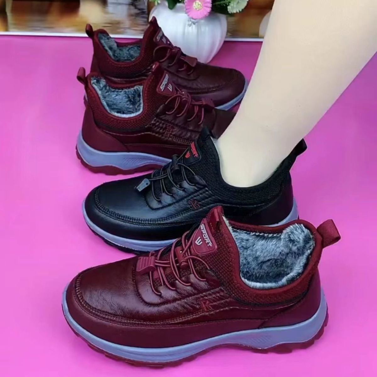 🌈⛄【35-41】Noui pantofi pentru sporturi de toamnă și iarnă pentru femei cu talpă moale confortabili plus catifea--3855482