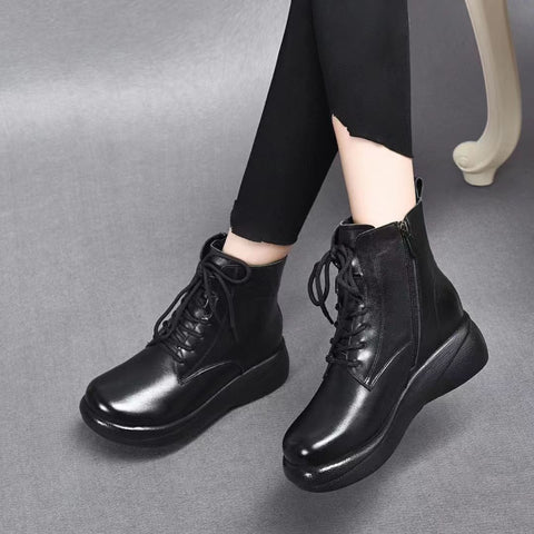 ⏰️【30% - Sleva】【35-40】 👢⛄Nepromokavá a odolná čistá kůže a pohodlné sametové boty s měkkou podrážkou