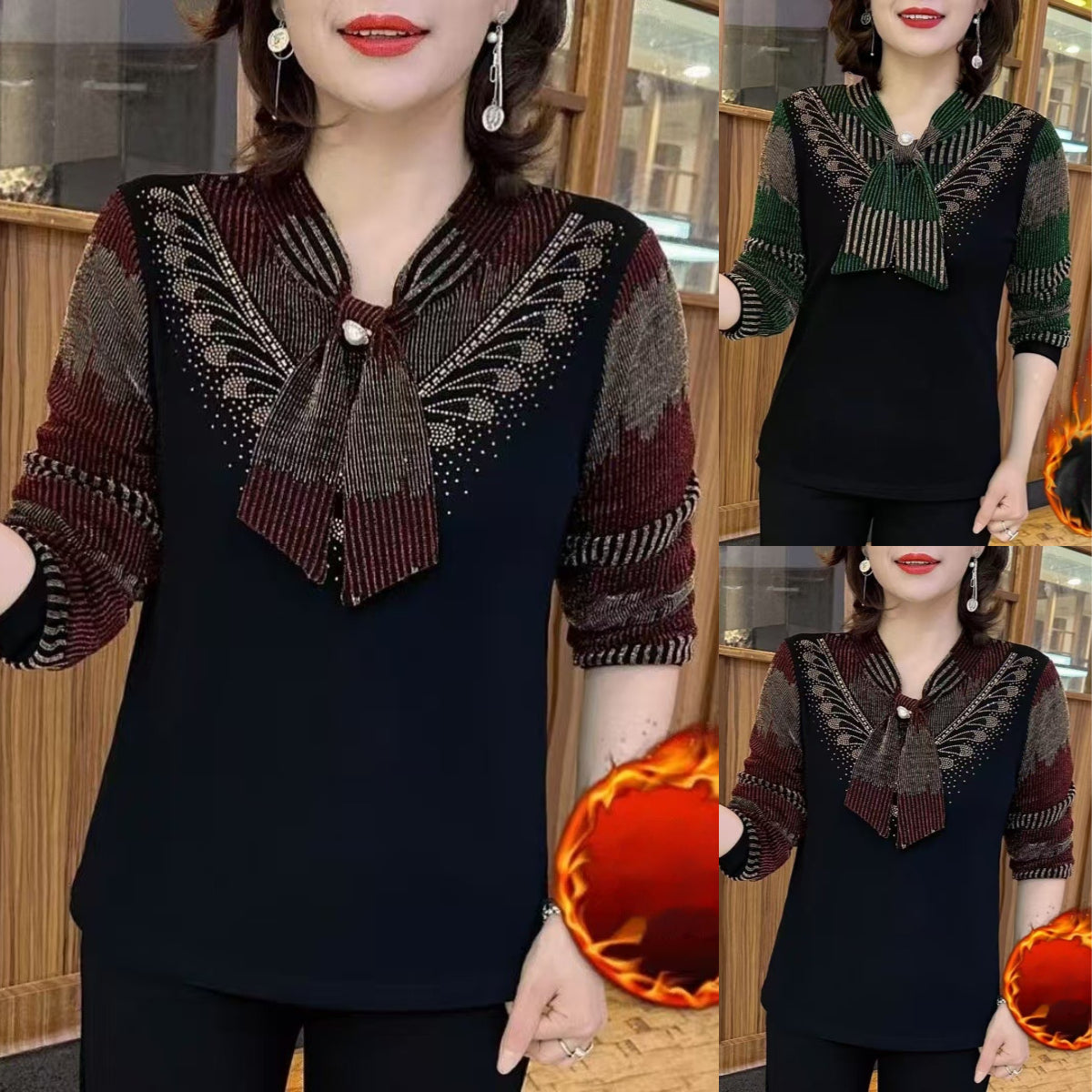 🎀🧶【XL-6XL】🍁2025 pentru toamna și iarna modă pulover cald cu gât cu arc——3895125