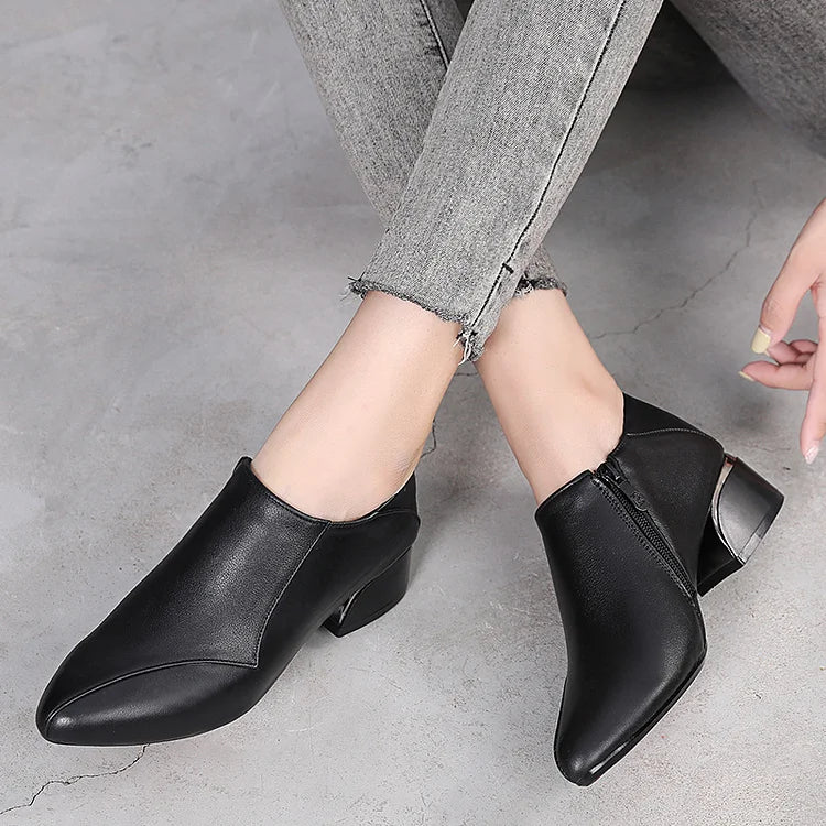 ⏰️【Časově omezený výprodej】👠【35-40】Módní měkké kožené dámské nízké podpatky s měkkou podrážkou