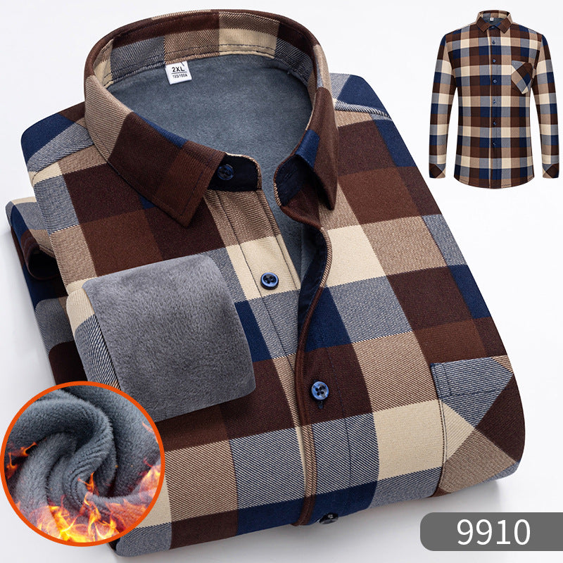 🔥【Reducere de 50% cu termen limitat】👔【L-5XL】Cămașă călduroasă de afaceri cu mânecă lungă toamna și iarna——3895420