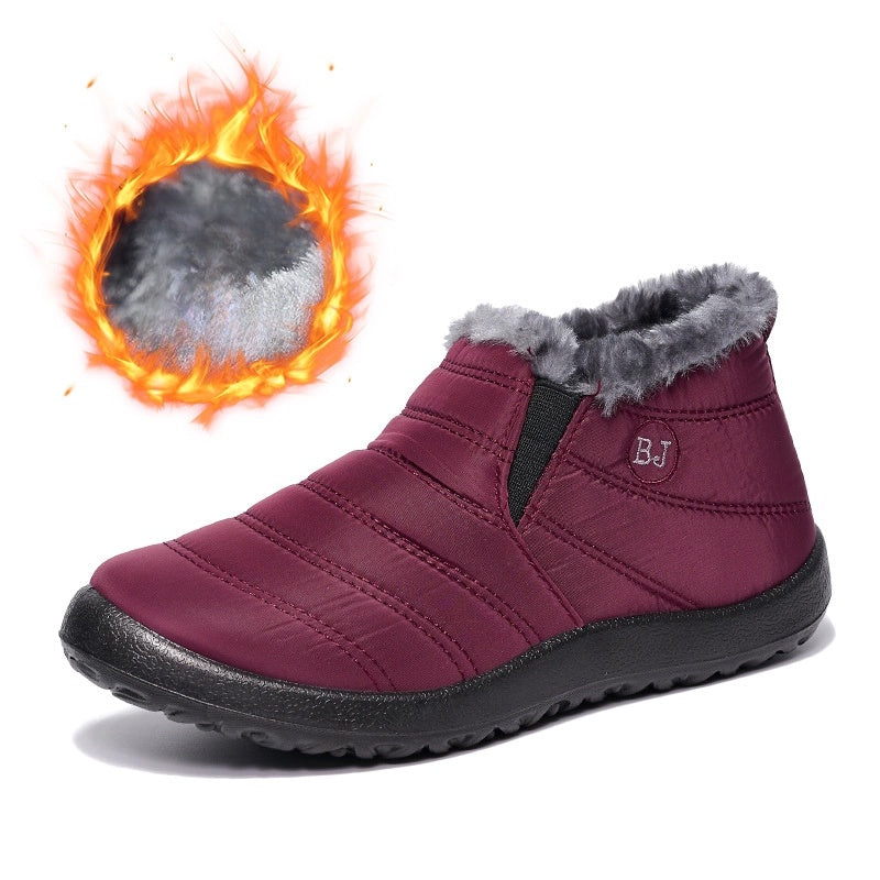 😀🎉🔥velvet și îngroșare🔥【36-43】 Pantofi de iarna din bumbac cald, impermeabil, din bumbac, acelasi stil pentru barbati si femei--3858991