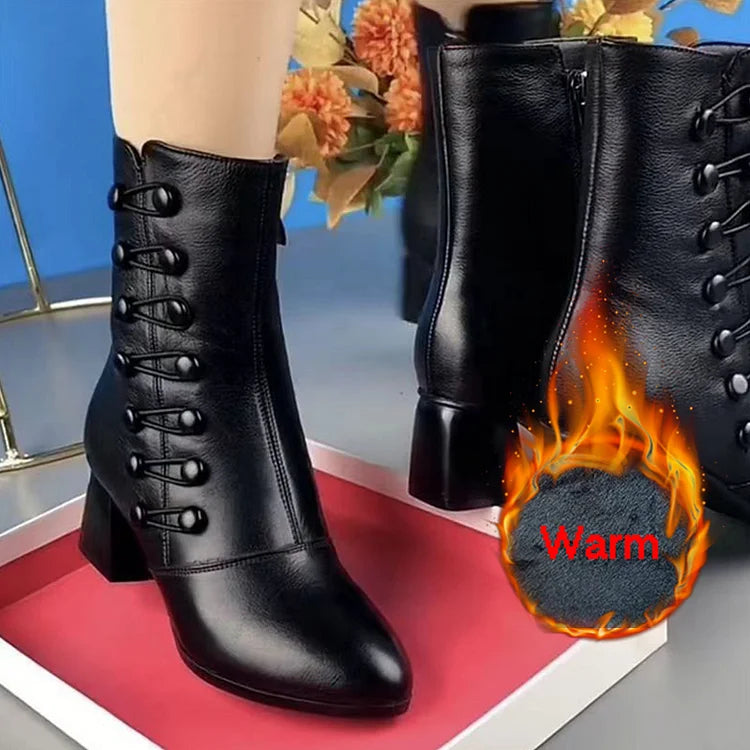 【35-42】🔥Botine de damă din piele caldă cu nasturi laterali 3851416